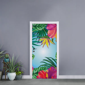 Hawaiian Aloha Flower Print Door Sticker