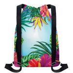 Hawaiian Aloha Flower Print Drawstring Backpack