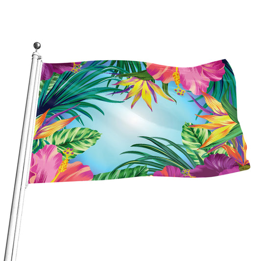 Hawaiian Aloha Flower Print Flag