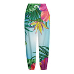 Hawaiian Aloha Flower Print Fleece Lined Knit Pants
