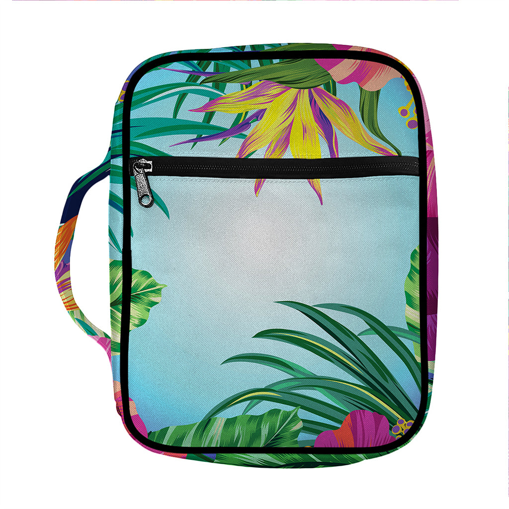 Hawaiian Aloha Flower Print Front Pocket Bible Bag