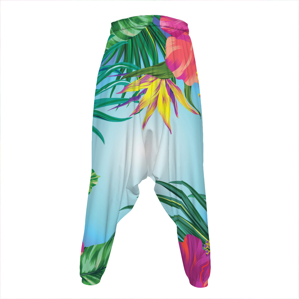 Hawaiian Aloha Flower Print Hammer Pants