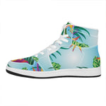 Hawaiian Aloha Flower Print High Top Leather Sneakers