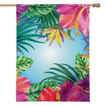Hawaiian Aloha Flower Print House Flag