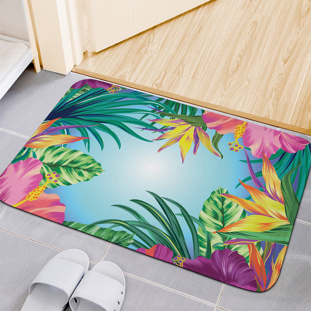 Hawaiian Aloha Flower Print Indoor Door Mat