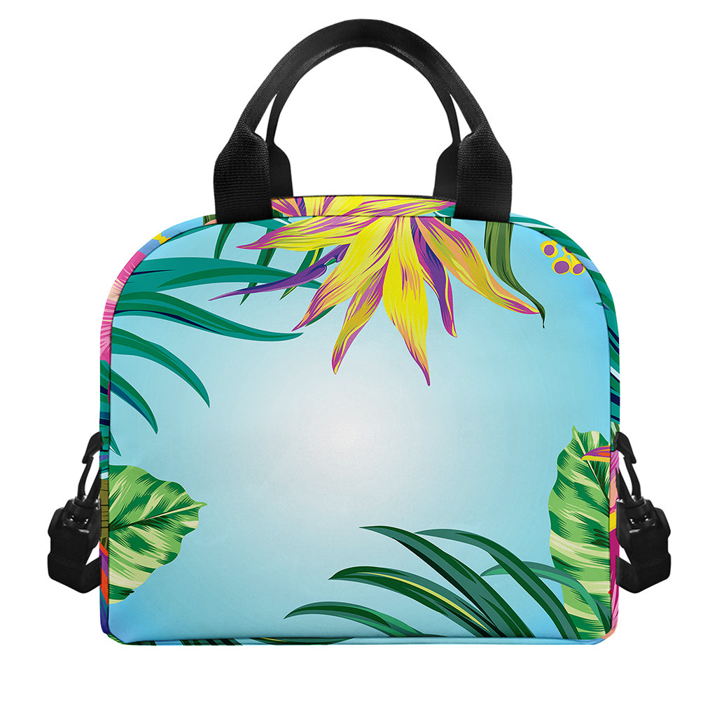 Hawaiian Aloha Flower Print Insulated Lunch Bag