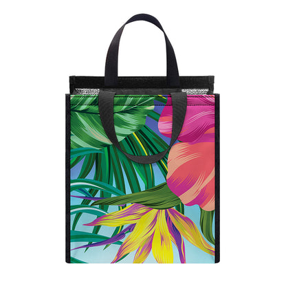 Hawaiian Aloha Flower Print Insulated Lunch Tote