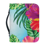 Hawaiian Aloha Flower Print Leather Bible Cover
