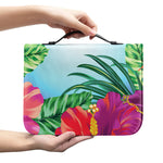 Hawaiian Aloha Flower Print Leather Bible Cover