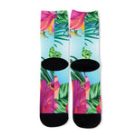 Hawaiian Aloha Flower Print Long Socks