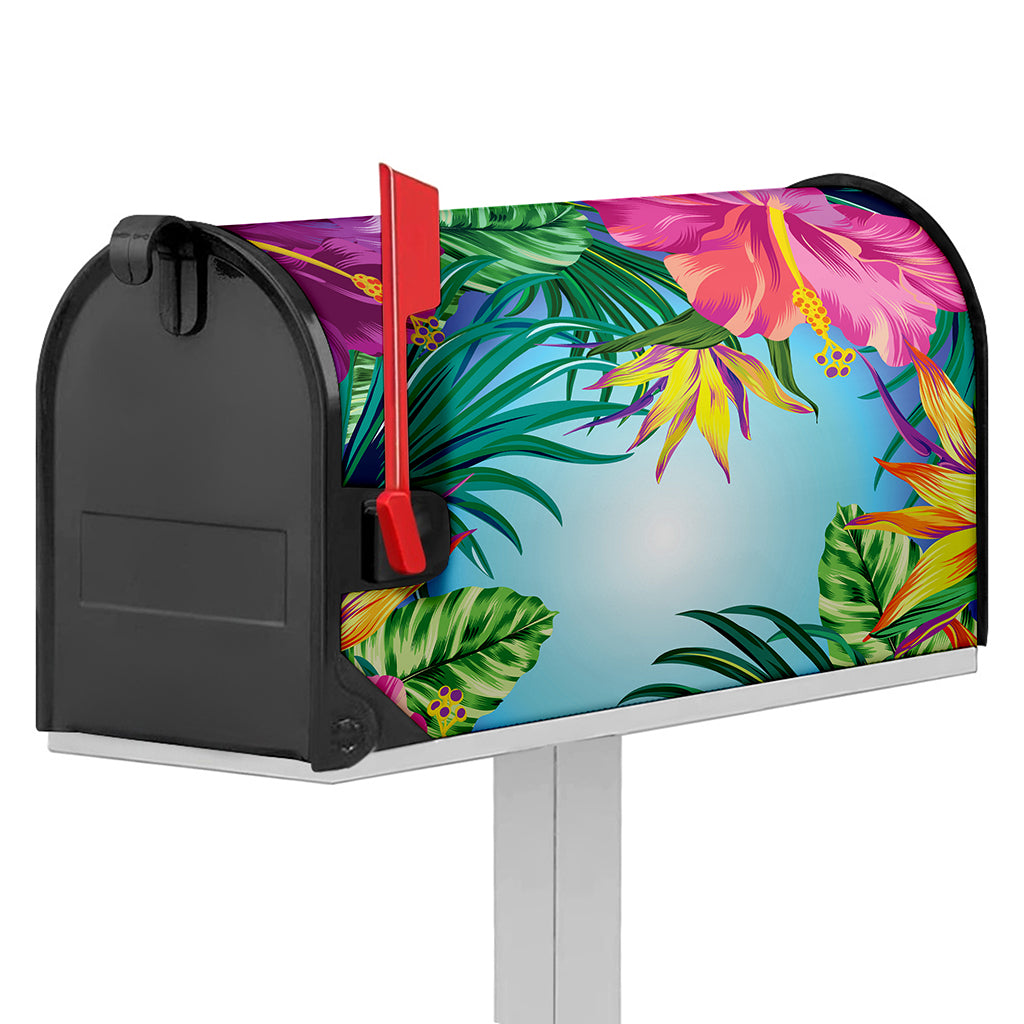Hawaiian Aloha Flower Print Mailbox Cover