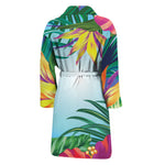 Hawaiian Aloha Flower Print Men's Bathrobe
