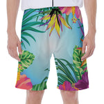 Hawaiian Aloha Flower Print Men's Beach Shorts