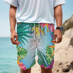 Hawaiian Aloha Flower Print Men's Cargo Shorts
