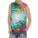 Hawaiian Aloha Flower Print Men's Fitness Tank Top