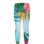 Hawaiian Aloha Flower Print Men's leggings
