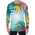Hawaiian Aloha Flower Print Men's Long Sleeve T-Shirt