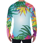Hawaiian Aloha Flower Print Men's Long Sleeve T-Shirt