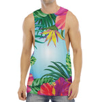 Hawaiian Aloha Flower Print Men's Muscle Tank Top