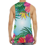 Hawaiian Aloha Flower Print Men's Muscle Tank Top