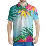 Hawaiian Aloha Flower Print Men's Polo Shirt