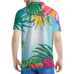 Hawaiian Aloha Flower Print Men's Polo Shirt