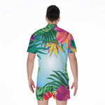 Hawaiian Aloha Flower Print Men's Rompers