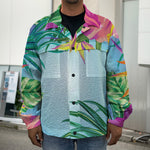 Hawaiian Aloha Flower Print Men's Shirt Jacket