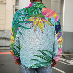 Hawaiian Aloha Flower Print Men's Shirt Jacket