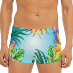 Hawaiian Aloha Flower Print Men's Short Boxer Briefs