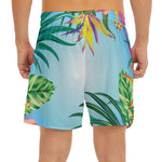 Hawaiian Aloha Flower Print Men's Split Running Shorts