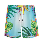 Hawaiian Aloha Flower Print Men's Sports Shorts