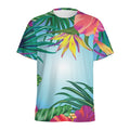 Hawaiian Aloha Flower Print Men's Athletic T-Shirt