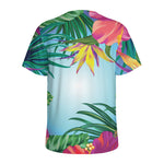 Hawaiian Aloha Flower Print Men's Sports T-Shirt