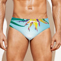 Hawaiian Aloha Flower Print Men's Swim Briefs