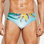 Hawaiian Aloha Flower Print Men's Swim Briefs