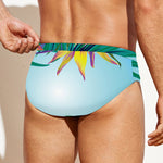 Hawaiian Aloha Flower Print Men's Swim Briefs