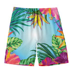 Hawaiian Aloha Flower Print Men's Swim Trunks