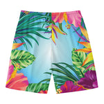 Hawaiian Aloha Flower Print Men's Swim Trunks