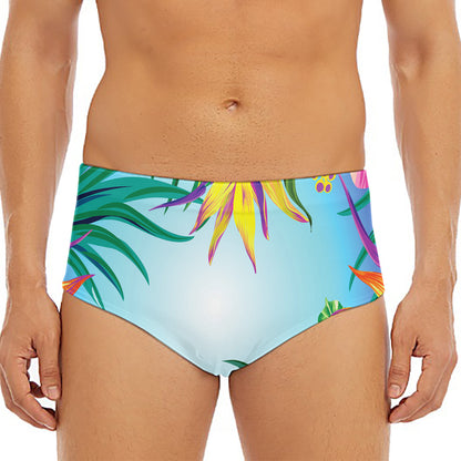 Hawaiian Aloha Flower Print Men's Triangle Swim Briefs