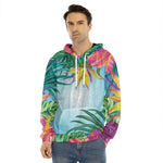 Hawaiian Aloha Flower Print Men's Velvet Pullover Hoodie