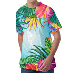 Hawaiian Aloha Flower Print Men's Velvet T-Shirt