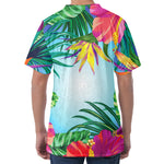 Hawaiian Aloha Flower Print Men's Velvet T-Shirt