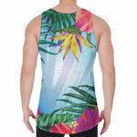 Hawaiian Aloha Flower Print Men's Velvet Tank Top