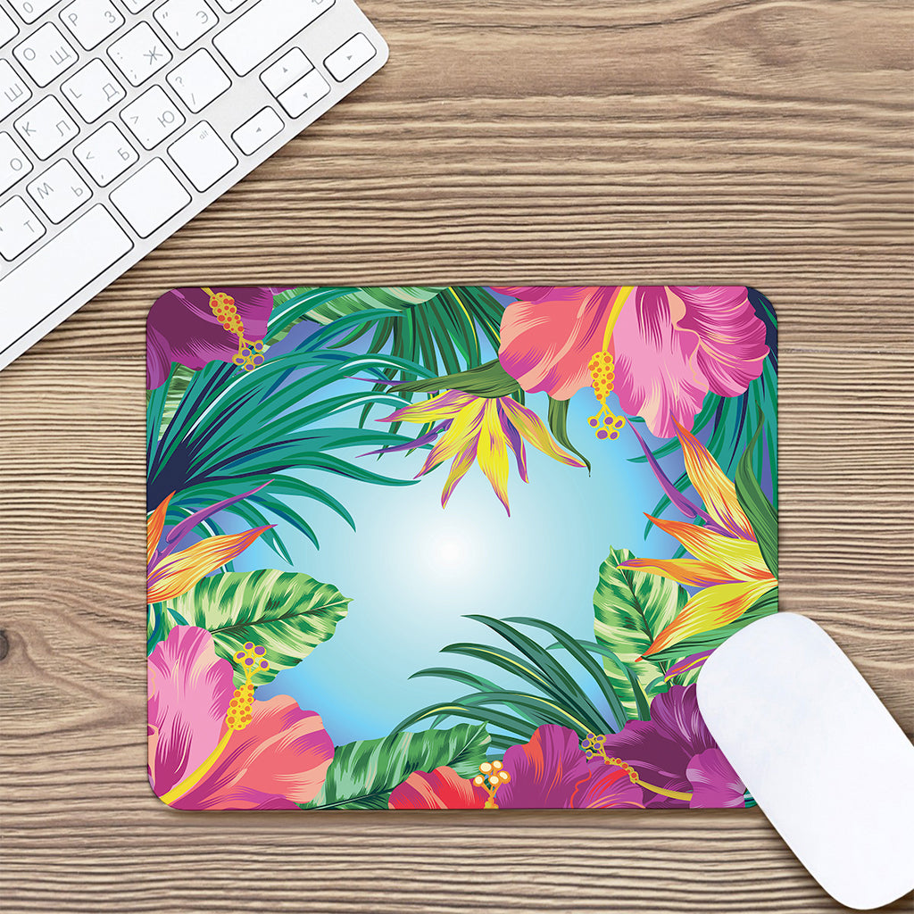 Hawaiian Aloha Flower Print Mouse Pad