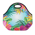 Hawaiian Aloha Flower Print Neoprene Lunch Bag