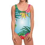 Hawaiian Aloha Flower Print One Piece Swimsuit