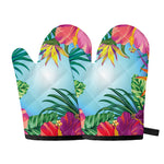 Hawaiian Aloha Flower Print Oven Mitts