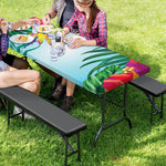 Hawaiian Aloha Flower Print Picnic Table Cover