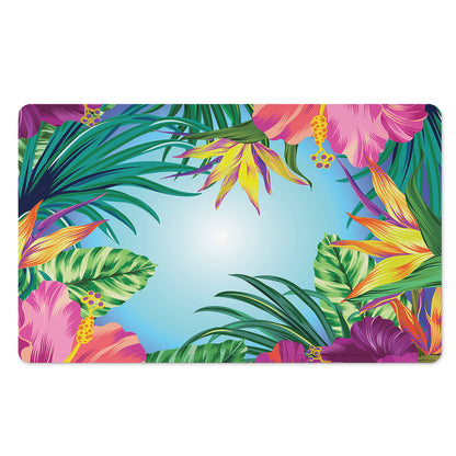Hawaiian Aloha Flower Print Polyester Doormat